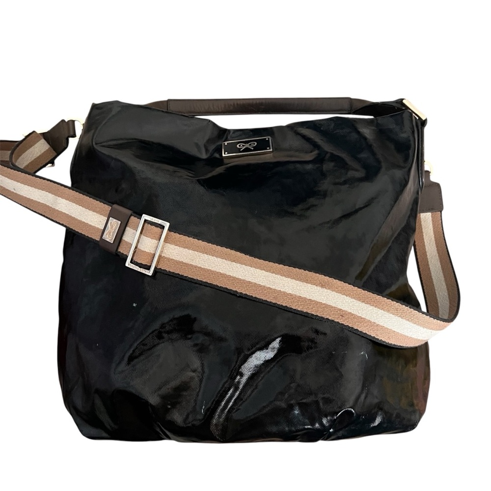 Anya Hindmarch Black Patent Leather Tote Bag Crossbody